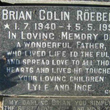 RÖEBERT Brian Colin 1940-1997