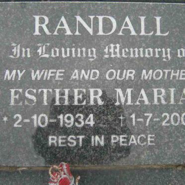 RANDALL Esther Maria 1934-2003