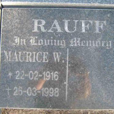 RAUFF Maurice W. 1916-1998