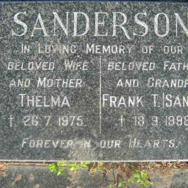 SANDERSON  Frank T.  -1998 &amp; Thelma -1975