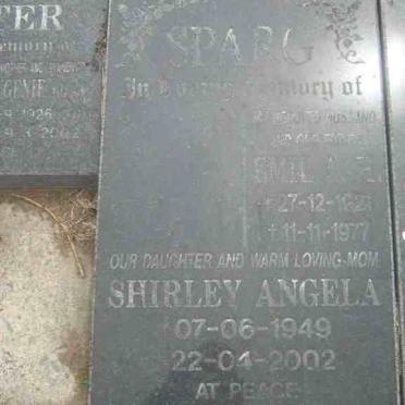 SPARG Emil A.E. 1921-1977 :: SPARG Shirley Angela 1949-2002