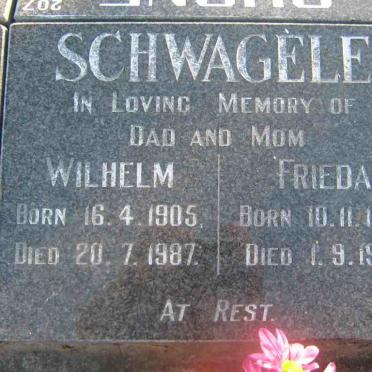 SCHWAGELE Wilhelm 1905-1987 &amp; Frieda 1906-1985