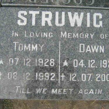 STRUWIG Tommy 1928-1992 &amp; Dawn 1928-2004