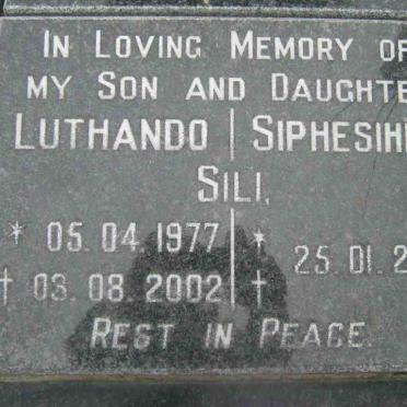 SILI Luthando 1977-2002 :: SILI  Siphesihle -2001