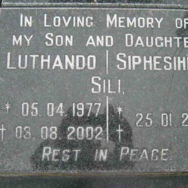 SILI Luthando 1977-2002 :: SILI  Siphesihle -2001