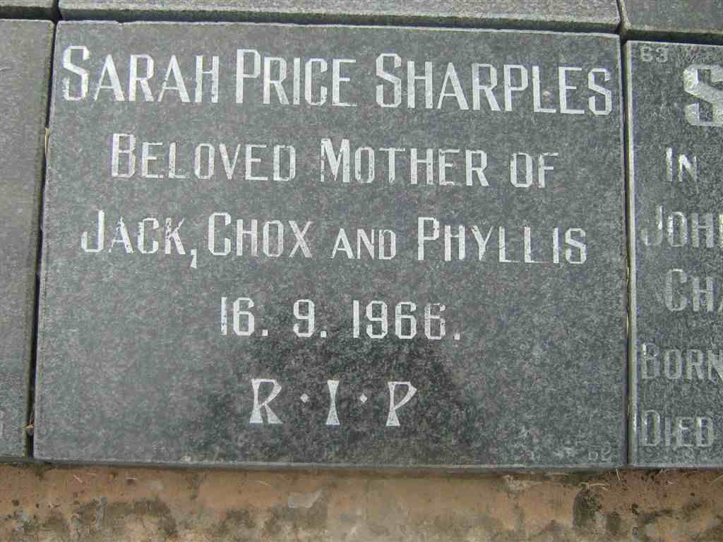 SHARPLES Sarah Price -1966