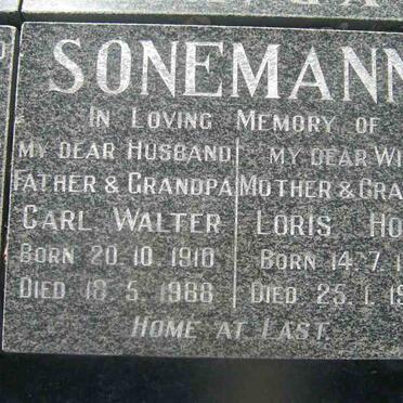 SONEMANN Carl Walter 1910-1988 &amp; Loris Hope 1911-1998