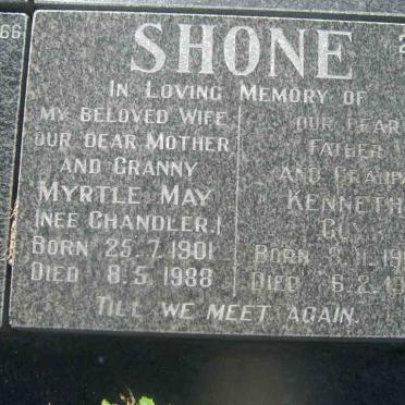 SHONE Kenneth Guy 1900-1996 &amp; Myrtle May CHANDLER 1901-1988