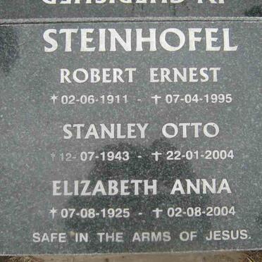 STEINHOFEL Robert Ernest 1911-1995 :: STEINHOFEL Stanley Otto 1943-2004 :: STEINHOFEL Elizabeth Anna 1925-2004