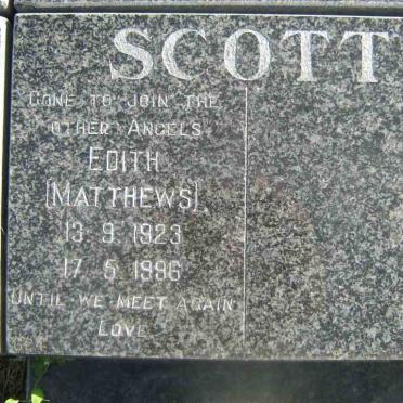 SCOTT Edith nee MATTHEWS 1923-1996