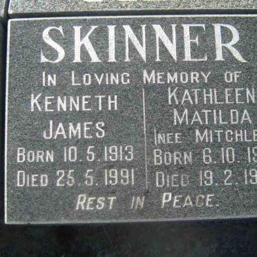 SKINNER Kenneth James 1913-1991 &amp; Kathleen Matilda MITCHLEY 1916-1993