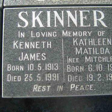 SKINNER Kenneth James 1913-1991 &amp; Kathleen Matilda MITCHLEY 1916-1993