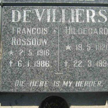 VILLIERS Francois Rossouw, de 1916-1986 &amp; Hildegard 1920-1994