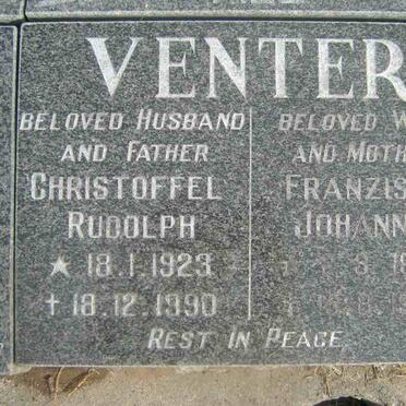 VENTER Christoffel Rudolph 1932-1990 &amp; Franziska Johanna 1922-1990