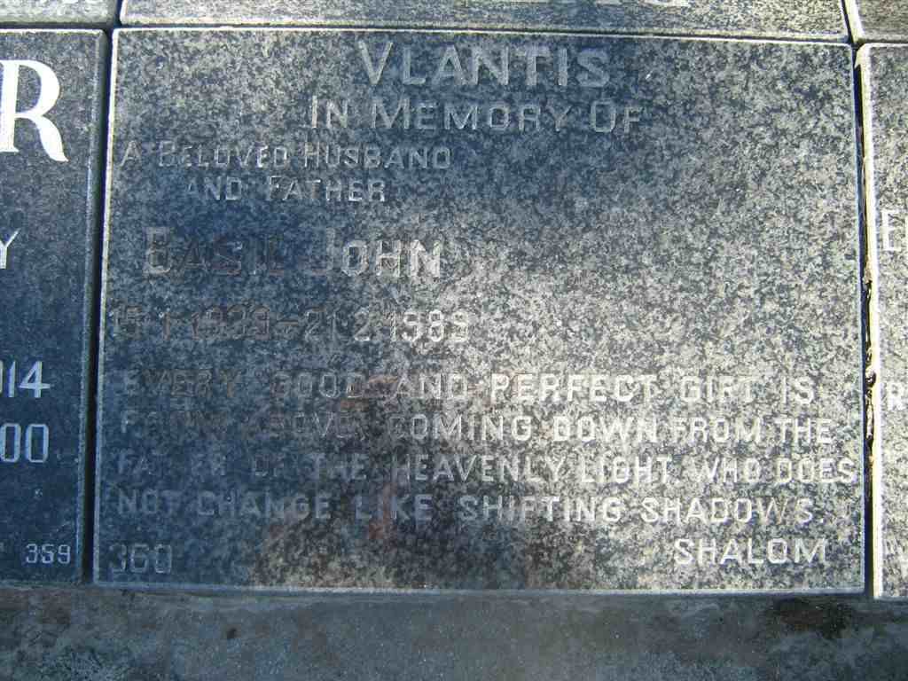 VALANTIS Basil John 1939-1989