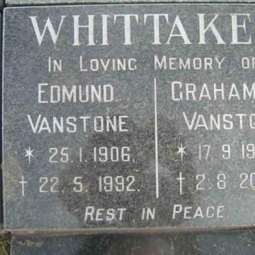 WHITTAKER Edmund Vanstone 1906-1992  :: WHITTAKER Graham A. Vanstone 1942-2002