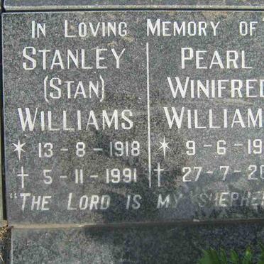 WILLIAMS Stanley 1918-1991 &amp; Pearl Winifred 1919-2001