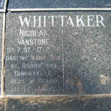 WHITTAKER Nicolas Vanstone 1997-1998