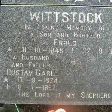 WITTSTOCK Erold 1948-1973  :: WITTSTOCK Gustav Carl 1924-1992