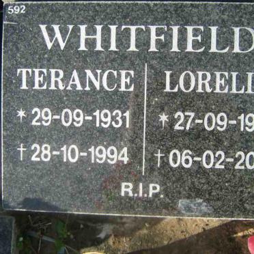WHITFIELD Terrance 1931-1994 &amp; Lorelle 1935-2002