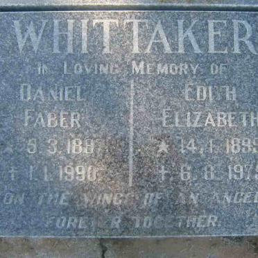 WHITTAKER Daniel Faber 1887-1990 &amp; Edith Elizabeth 1899-1975