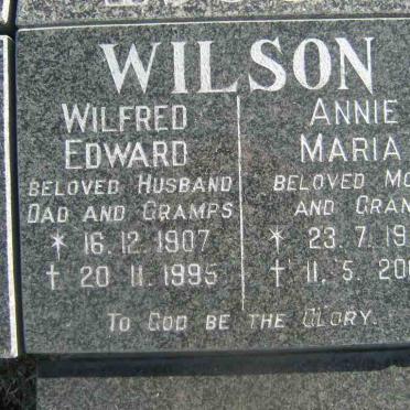 WILSON Wilfred Edward 1907-1995 &amp; Annie Maria 1907-2000