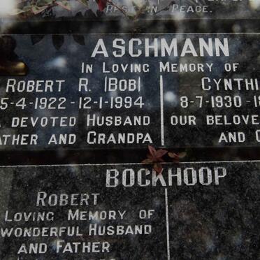 ASCHMANN Robert R. 1922-1994 &amp; Cynthia E. 1930-2010