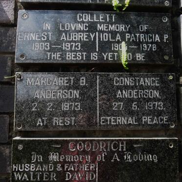 ANDERSON Constance -1973 &amp; Margaret B. -1973