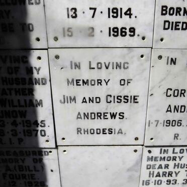 ANDREWS Jim &amp; Cissie