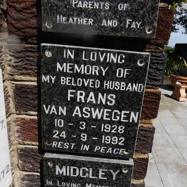 ASWEGEN Frans, van 1928-1992