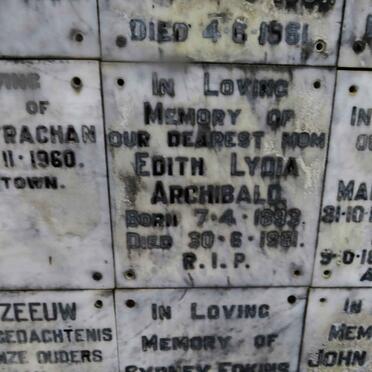 ARCHIBALD Edith Lydia 1893-1961