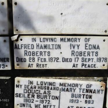 BOWLES Percival James 1900-1978 & Johanna 1904-1972 :: ROBERTS Alfred Hamilton -1972 & Ivy Edna -1978