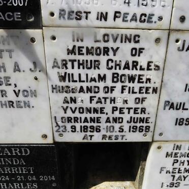BOWER Arthur Charles William 1896-1968