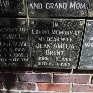 BRENT Jean Amelia 1920-1982