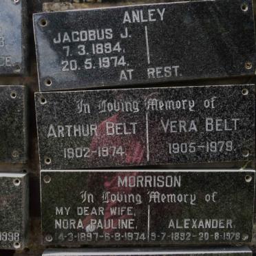 BELT Arthur 1902-1974 &amp; Vera 1905-1979