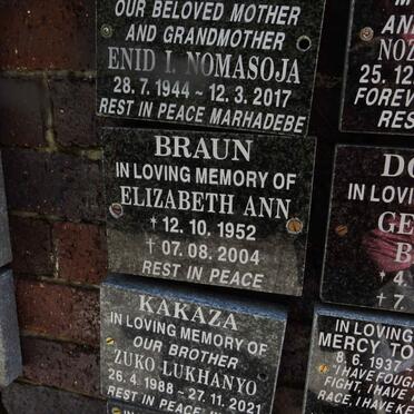 BRAUN Elizabeth Ann 1952-2004