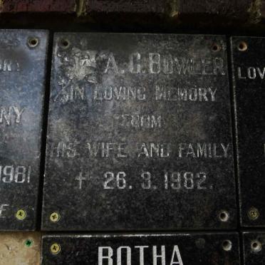BOWLER ?.A.G. -1982