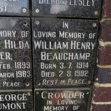 BEAUCHAMP William Henry 1914-1982