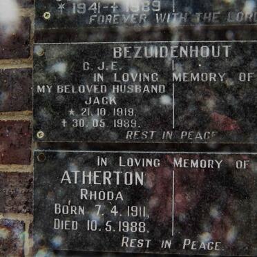 BEZUIDENHOUT C.J.E. 1919-1989