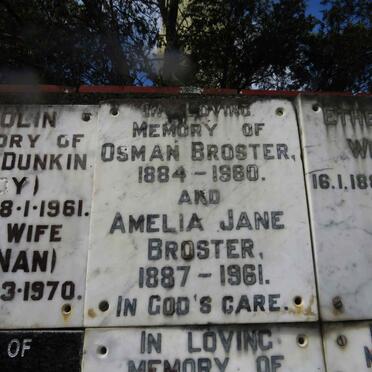 BROSTER Osman 1884-1960 &amp; Amelia Jane 1887-1961