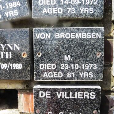 BROEMBSEN M., von -1973