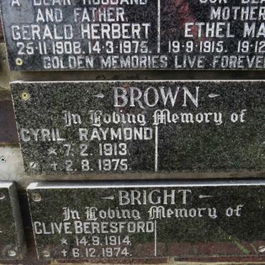BROWN Cyril Raymond 1913-1975