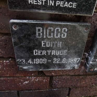 BIGGS Edith Gertrude 1909-1997