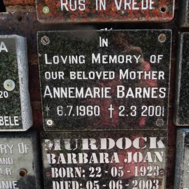 BARNES Annemarie 1960-2001