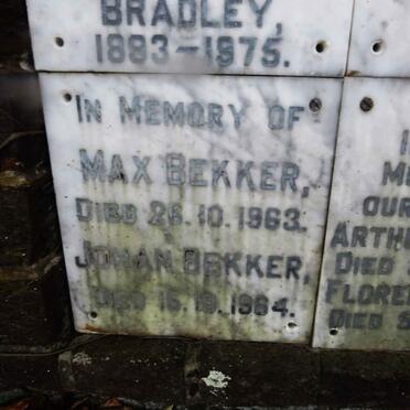 BEKKER Max -1963 :: BEKKER Johan -1964