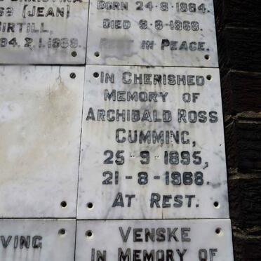 CUMMING Archibald Ross 1895-1968