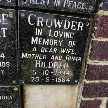 CROWDER Hildred 1904-1984