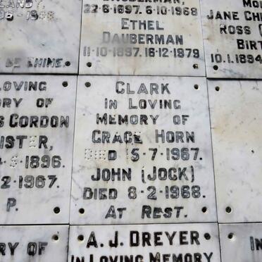 CLARK John -1968 &amp; Grace Horn -1967