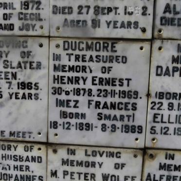 DUGMORE Henry Ernest 1878-1969 &amp; Inez Frances SMART 1891-1989