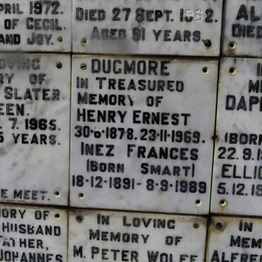 DUGMORE Henry Ernest 1878-1969 &amp; Inez Frances SMART 1891-1989